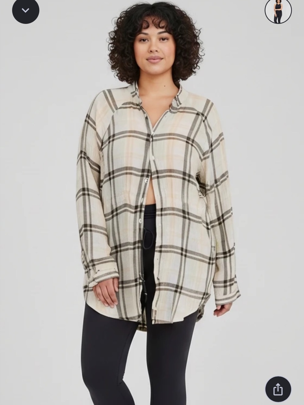 free press Women's Plaid Button-Down Shirt - White & Light Pink
